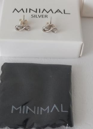 Серьги minimal серебро 2