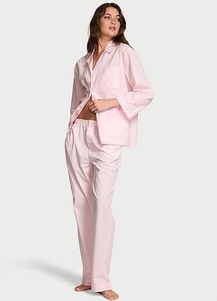 Ідея подарунка бавовняна піжама оверсайз xs m xl victoria's secret heritage cotton oversized pajama set вікторія сікрет оригінал