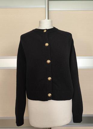 Вкорочений вовняний кардиган massimo dutti