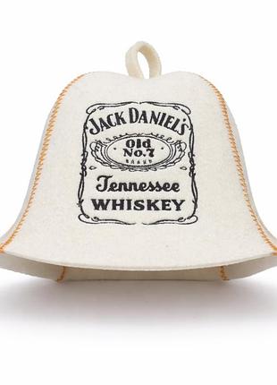 Банная шапка luxyart "jack daniel's" натуральный фетр белый (xl-760)