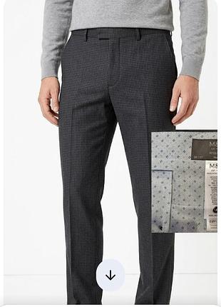 Вовняні (56 %)чоловічі штани m&s regular fit — розмір w 36/l 31