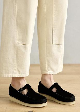 Мокасины женские clarks womens wallabee t-bar
