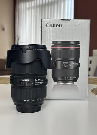 Обʼєктив  canon 24-105 ef f /4l is ii usm з фільтром hoya pro digital 77mm