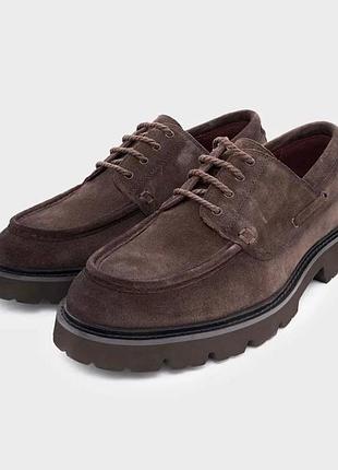 Туфлі дербі, замшеві, демісезонні, коричневі, чоловічі, 45 (29 см)