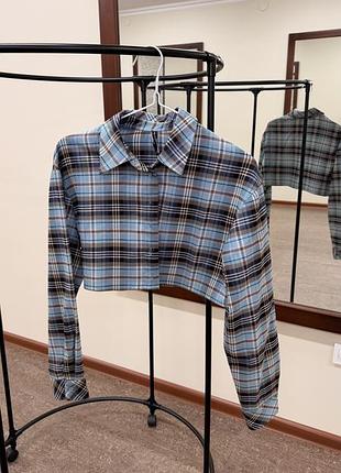 Вкорочена сорочка в клітинку