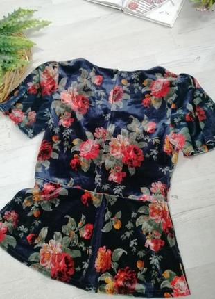 Верюровая блуза в принт квіти3 фото