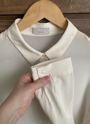 Оригинальная блузка из 100% шелка молочного цвета