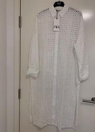 Платье туника прошва zara