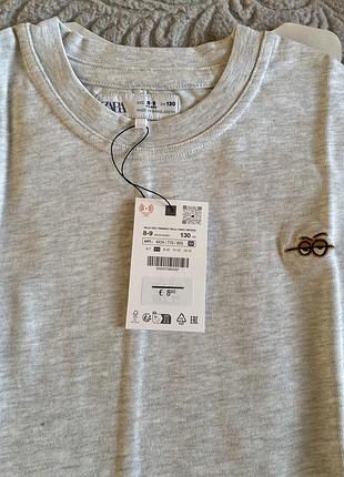 Сіра футболка оверсайз з вишивкою zara