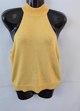 Топ vero moda only,жовтий,під горло,без рукавів,топик,топік,бавовна,кофта,кофточка,водолазка,гольф,гольфік,демісезон,літо,весна
