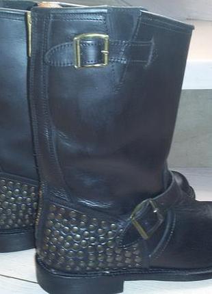 Primeboots engineer/biker (швеция)- черные кожаные сапоги р. 40 -26,5 см