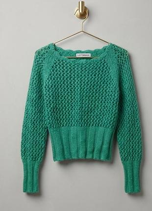Ажурний джемпер-светр custommade, махер у смарагдовому кольорі розмір s-m