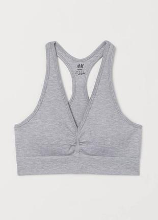 Безшовний спортивний топ в рубчик h&m sport з чашками