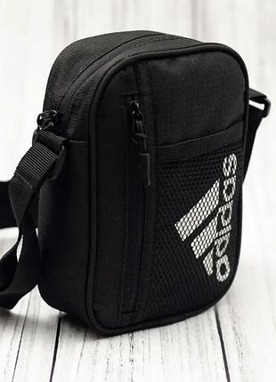 Спортивная черная сумка adidas через плечо, мужская сумка адидас, сумка месссенджер, борсетка adidas