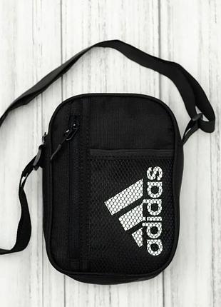 Спортивная черная сумка adidas через плечо, мужская сумка адидас, сумка месссенджер, борсетка adidas