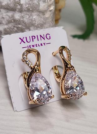Серьги из медицинского золота позолота 18к xuping