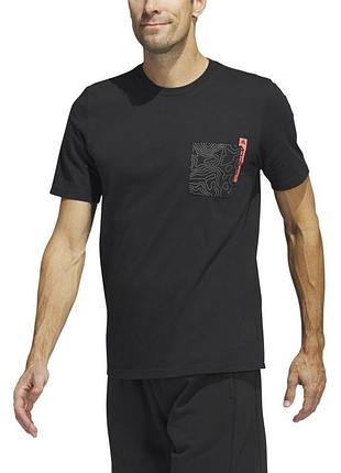 Футболка бавовна котон adidas men city escape graphic t-shirts black jersey training tee shirt hr3003 великий розмір батал