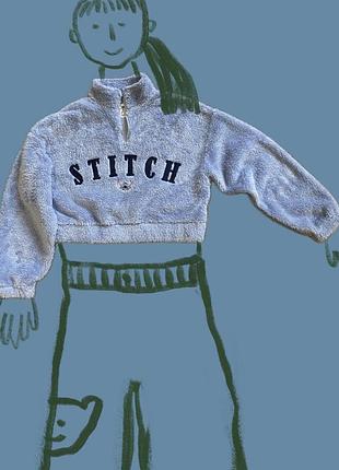 Кроп-світшот блакитний stitch  primark розмір м, але більше підлітковий м стан ідеальний  вартість 250 грн