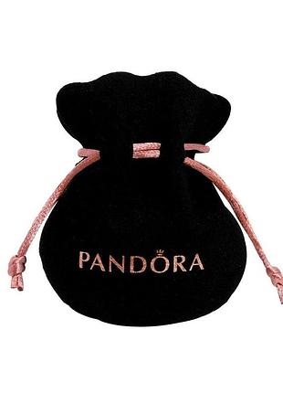 Мешок пандора pandora для шармов упаковка колец сережек браслетов наборов ожерелье мешочек чёрный на затяжке с логотипом бархатный для украшений новый
