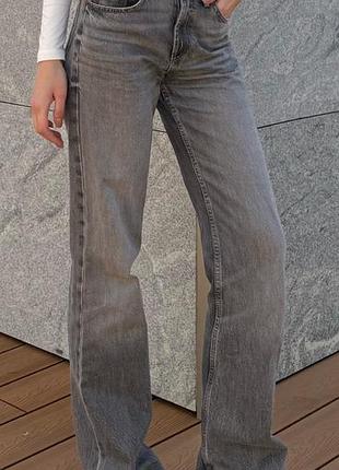 Сірі джинси zara wide leg