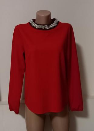 Новая красивая базовая кофточка блуза красного цвета