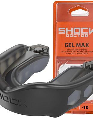 Капа shock doctor gel max детская (возраст до 10р.) black (art. 6210-bk-ytr)