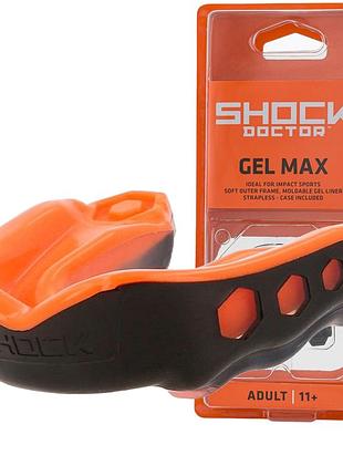 Капа shock doctor gel max доросла (вік 11+) black/orange (art. 6230-bk/or-ad)
