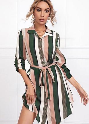 Сукня сорочка з поясом shein l