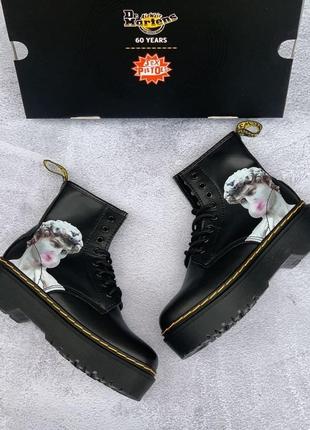 Стильні жіночі черевики dr. martens jadon black david демісезонні