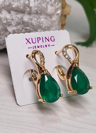Серьги из медицинского золота позолота 18к xuping