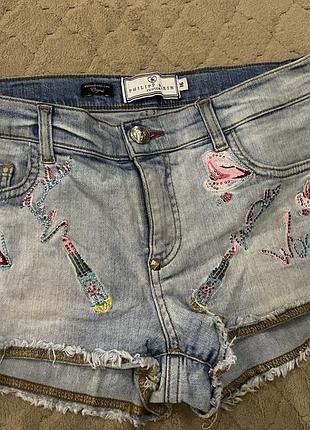 Джинсовые шорты philipp plein