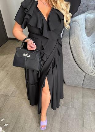 Женское платье макси, длина платья на запах