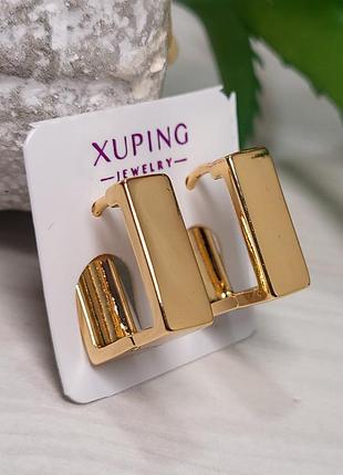 Серьги из медицинского золота позолота 18к xuping