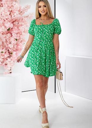 Сукня жіноча з принтом софт зелений