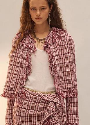 Жакет жіночий рожевий з бахромою zara new