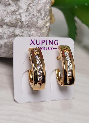 Серьги из медицинского золота позолота 18к xuping