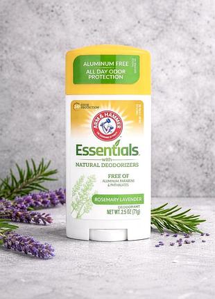 Arm & hammer essentials натуральний дезодорант лаванда і розмарин, 71 г