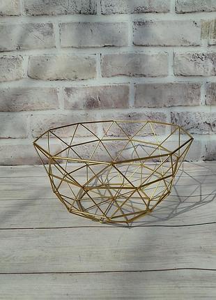 Корзина для фруктов lenardi ya-27 металлическая 27 см золотистая