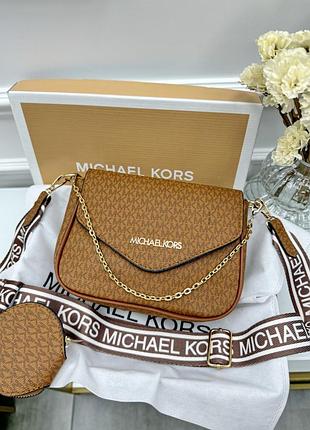 Сумка кросс боді michael kors майкл корс 2 в 1 теракот є