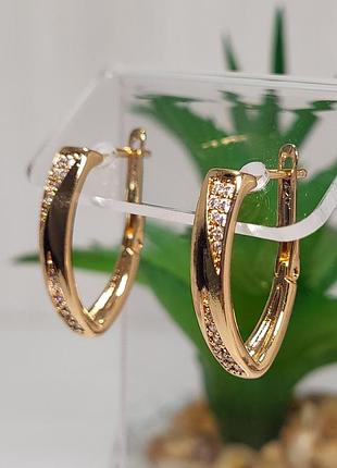 Серьги из медицинского золота позолота 18к xuping