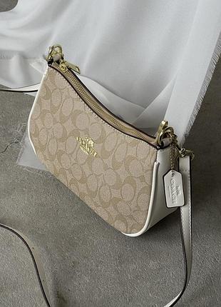 Сумка coach bolso de hombro teri молочный е.