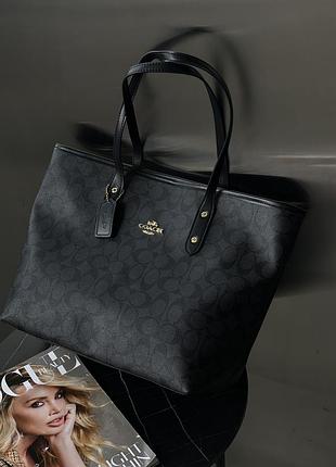 Сумка coach big size шоппер черный есть