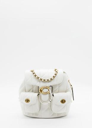Coach pillow tabby backpack white with gold