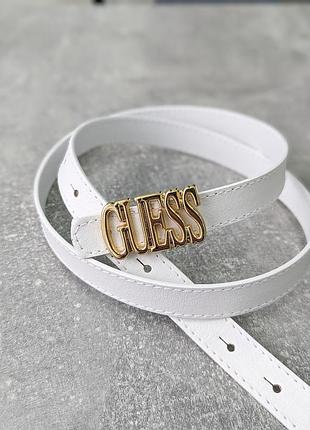 Ремень женский guess узкий белый е