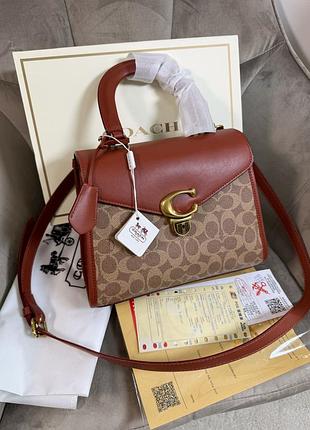 Coach sammy top handle bag leather black -