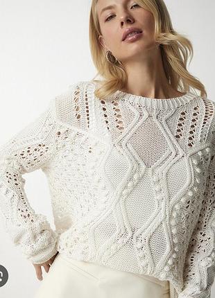 Свитер ажурный