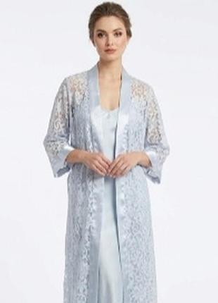 Винтажный кружевной пеньюар wendy ann (made in usa, размер l