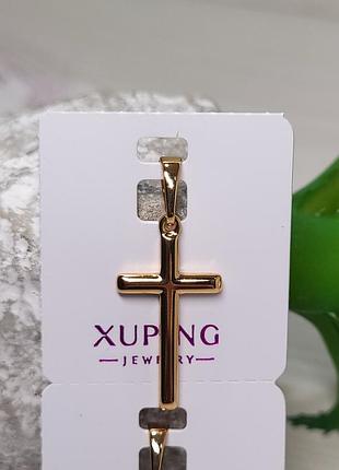 Крестик из медицинского золота позолота 18к xuping
