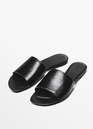 Женские шлепанцы massimo dutti кожаные