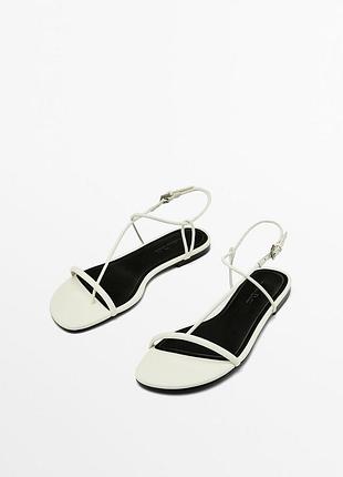 Босоножки женские кожаные massimo dutti белые
